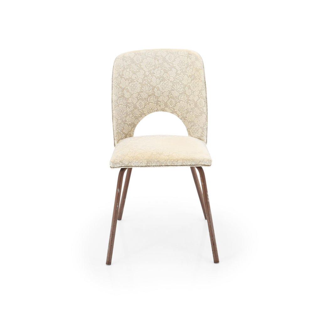 Off-White Floral Vinyl Dining Chairs