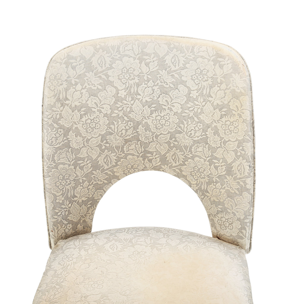 Off-White Floral Vinyl Dining Chairs