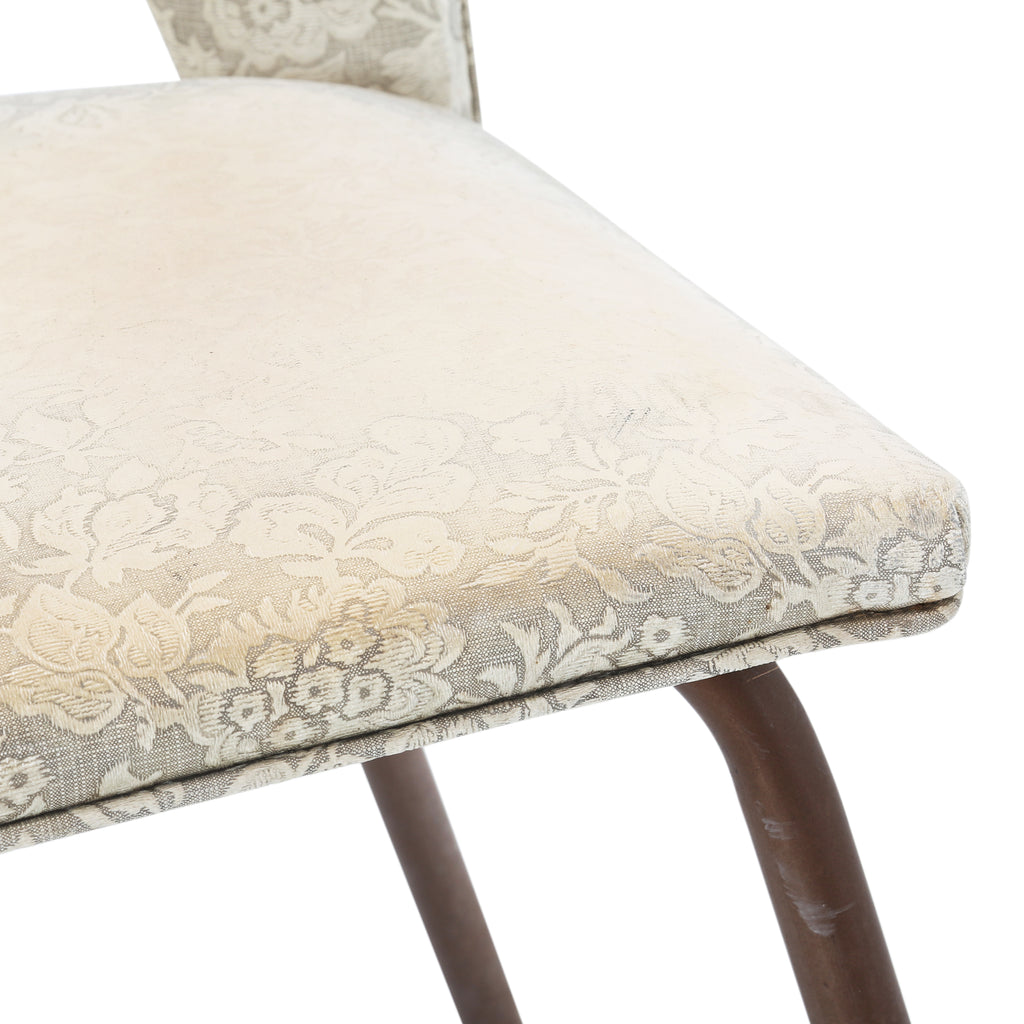 Off-White Floral Vinyl Dining Chairs