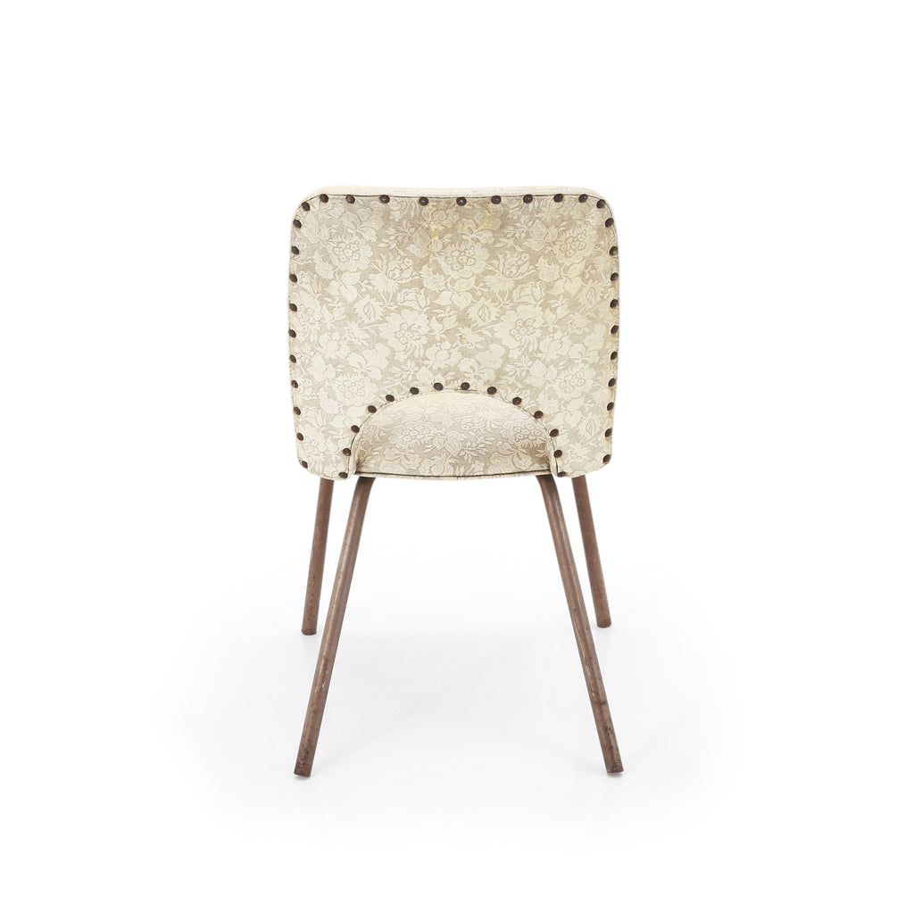 Off-White Floral Vinyl Dining Chairs