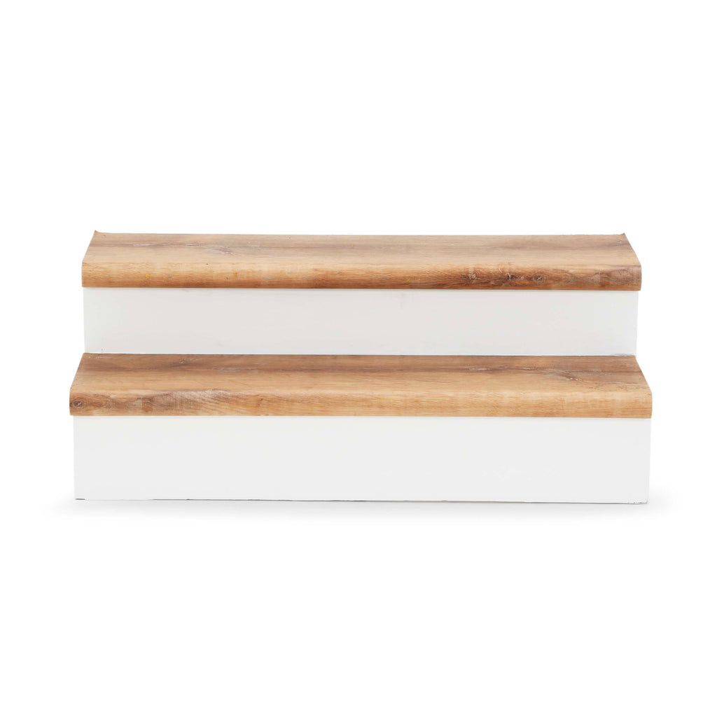 Wide Wood / Matte White Steps