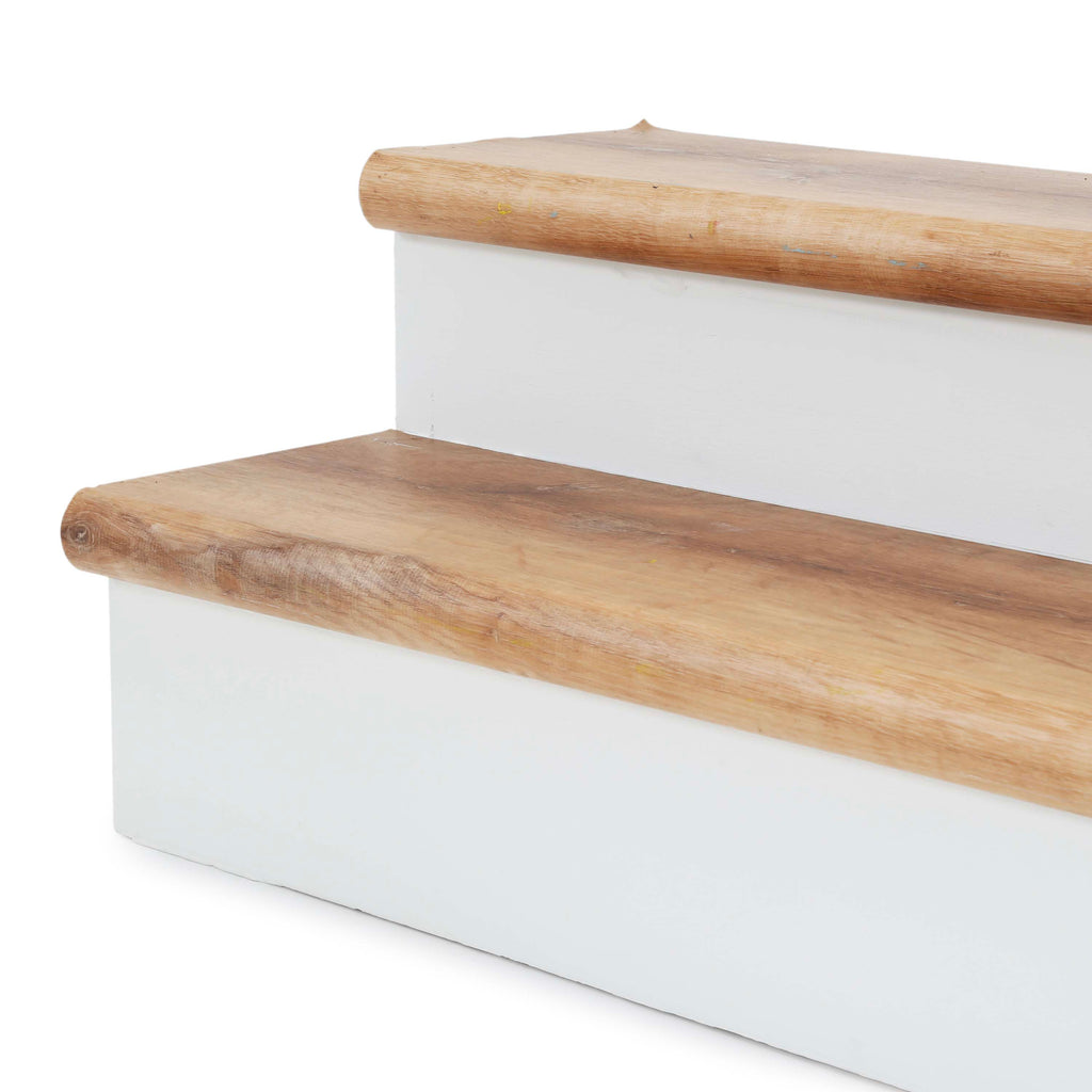 Wide Wood / Matte White Steps