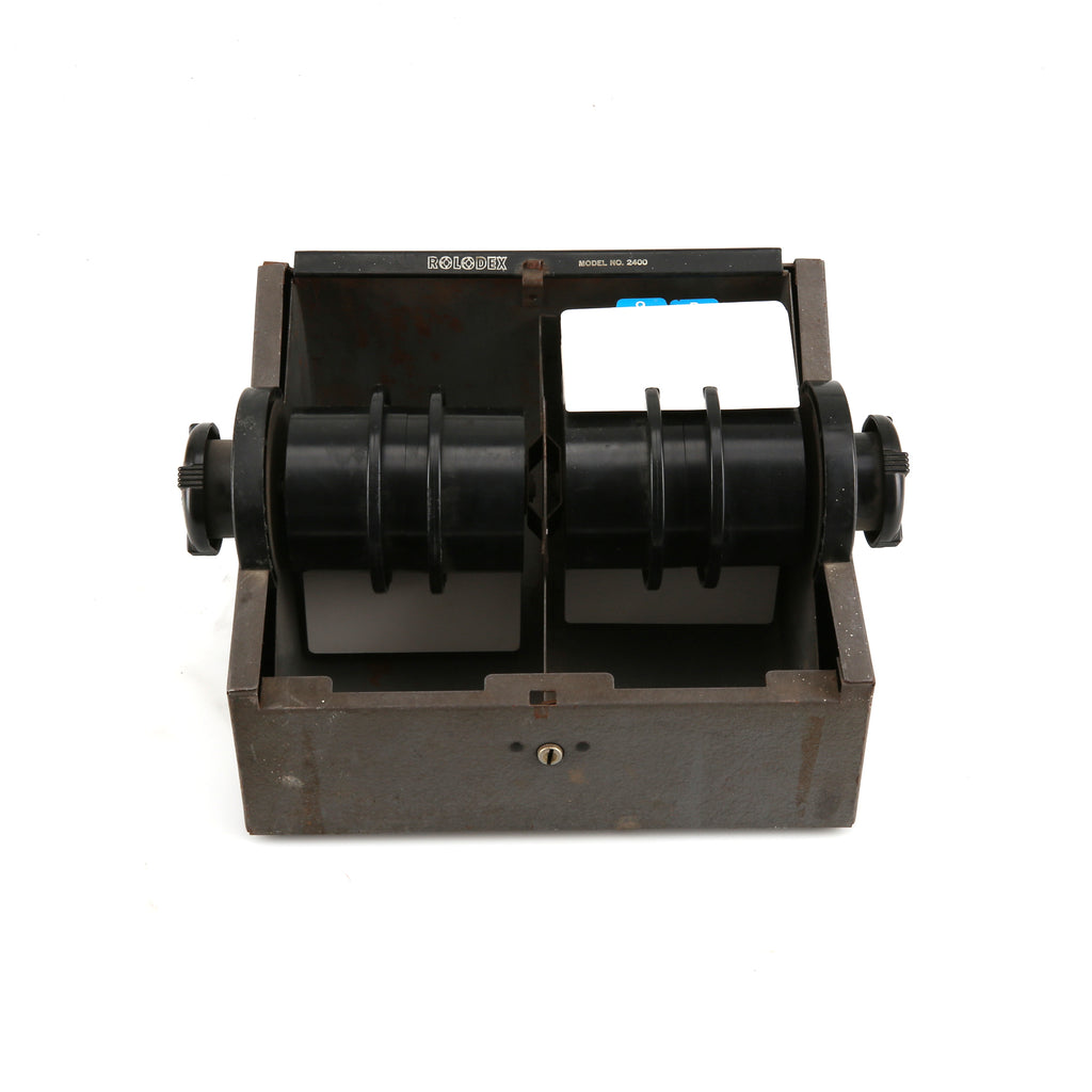 Grey Metal Double Rolodex