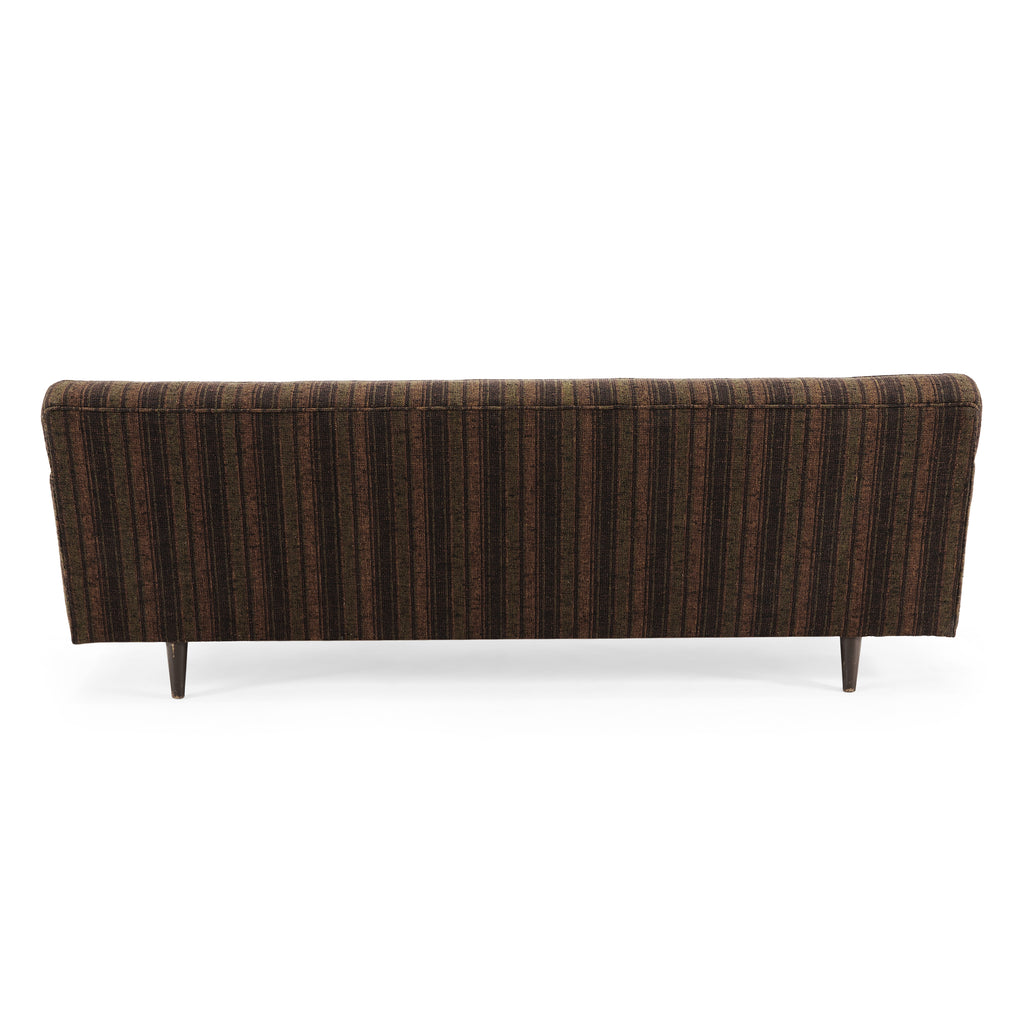 Muted Brown & Orange Striped Vintage Sofa