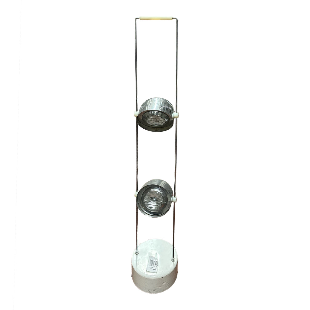 Chrome Spotlight Two Head Floor Lamp