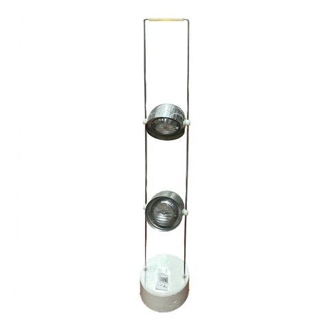 Chrome Spotlight Two Head Floor Lamp
