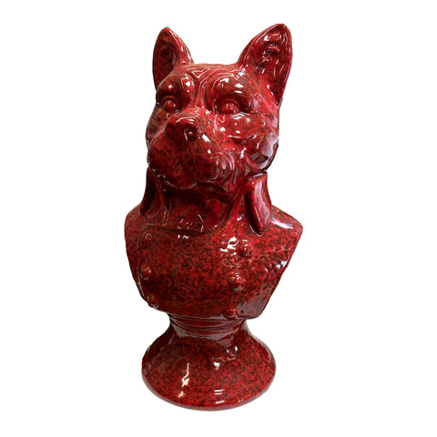Red Regal Dog Bust