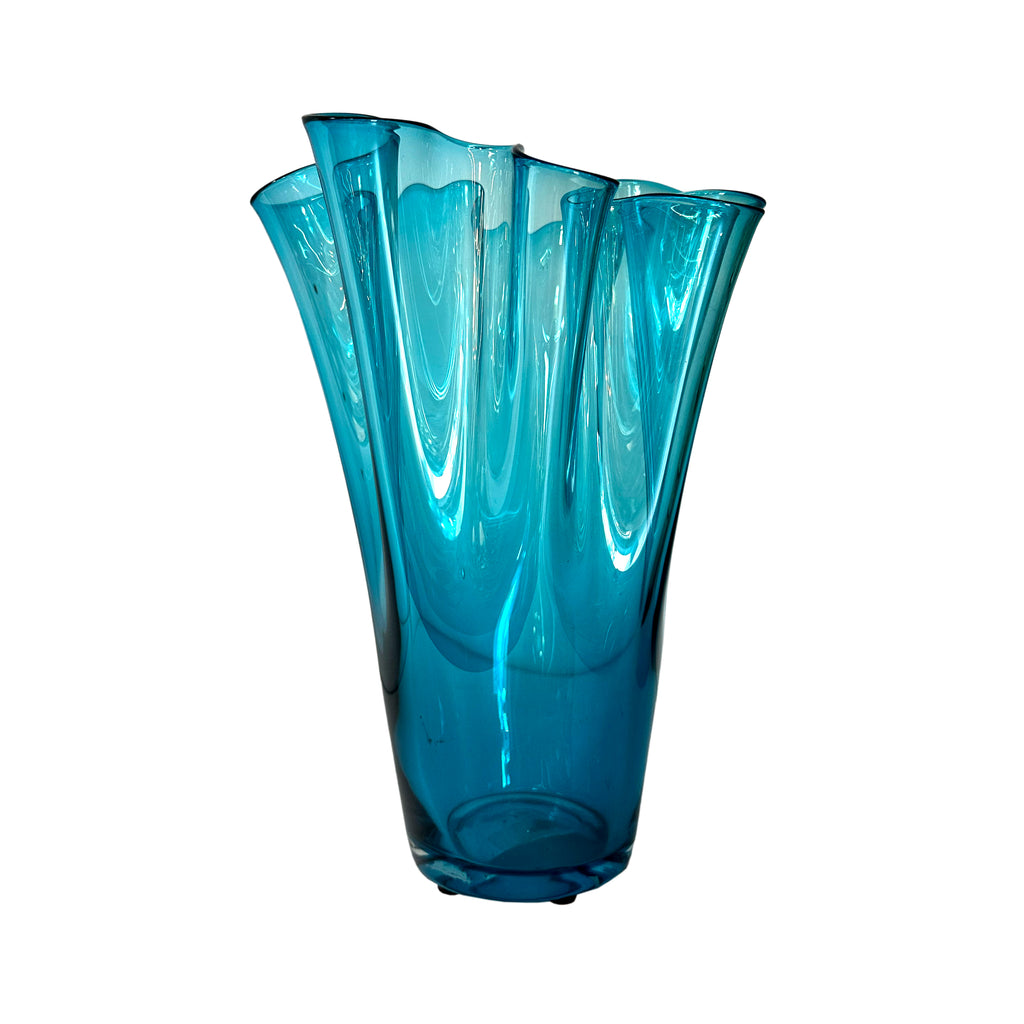 Blue Wave Glass Vase (A+D)