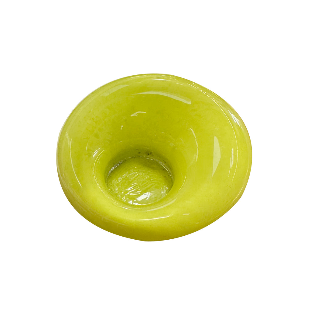 Green Glass Donut Bowl