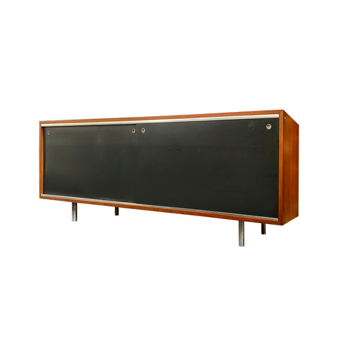 Wood Credenza w/ Black Screen