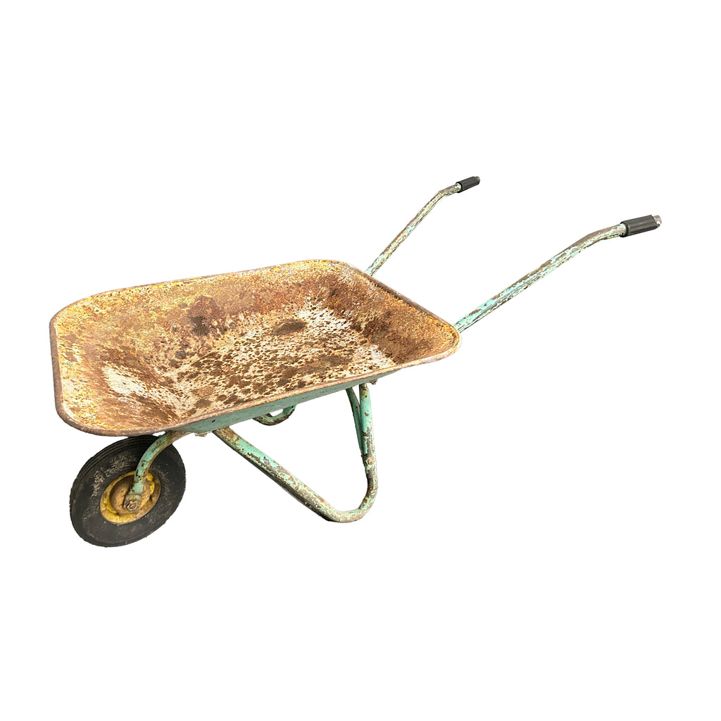 Rustic Green Wheelbarrow
