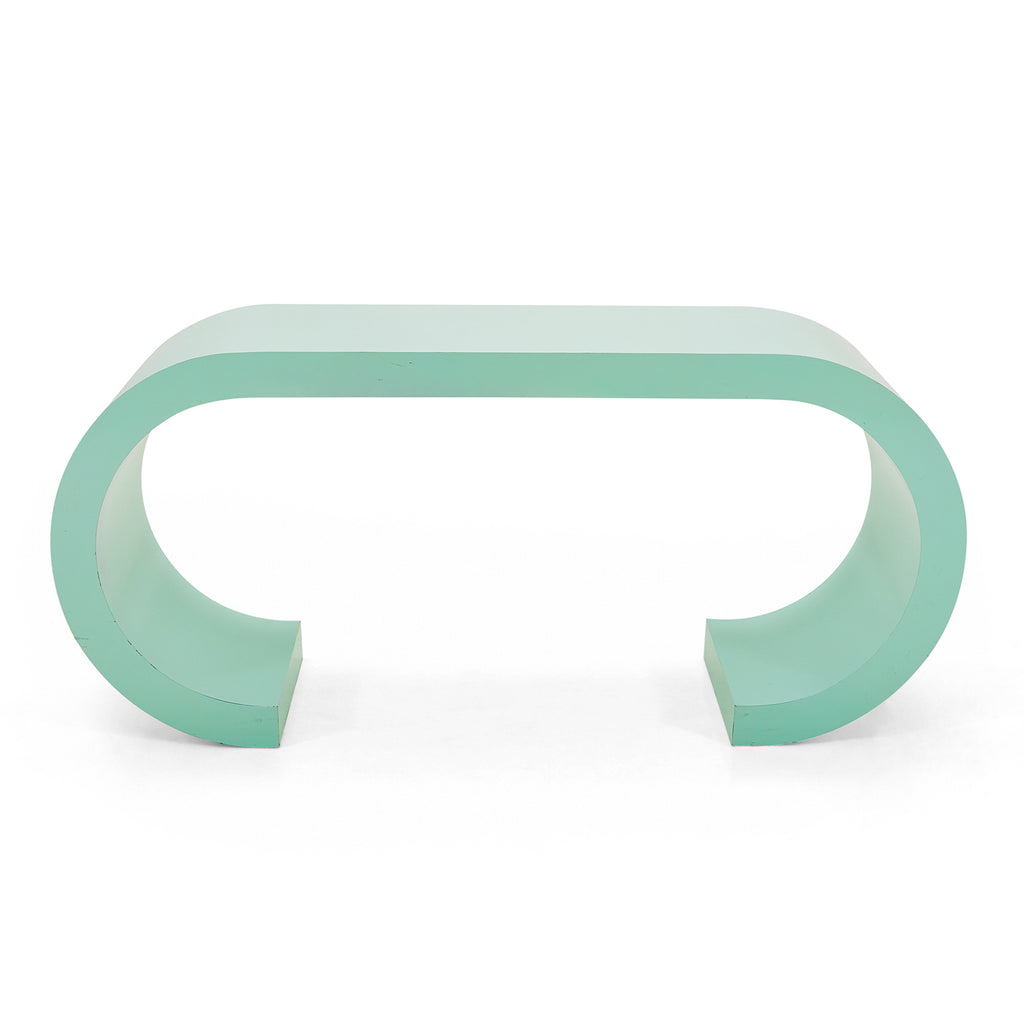 Teal Curved Console Table