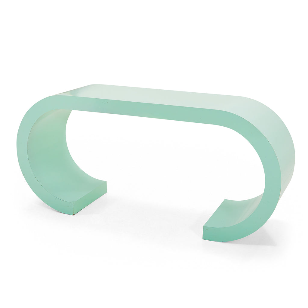 Teal Curved Console Table