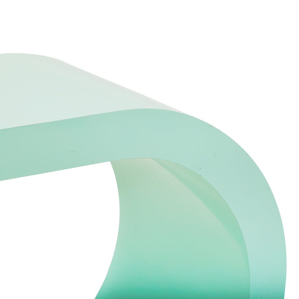 Teal Curved Console Table