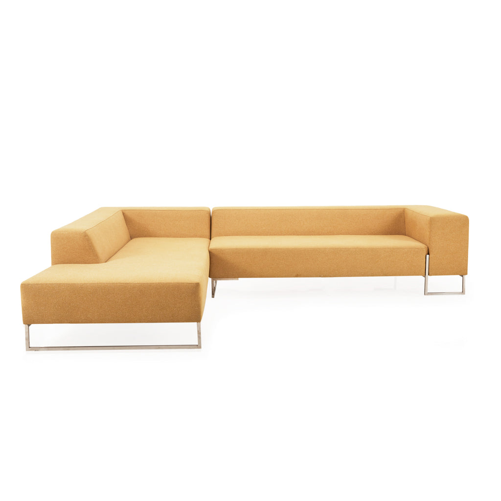 Modern Low Back Sectional Sofa - Muted Yellow