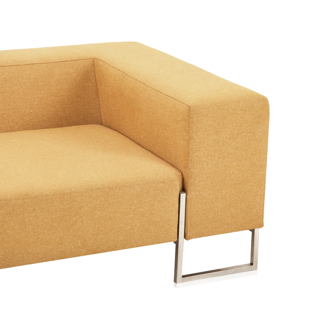 Modern Low Back Sectional Sofa - Muted Yellow