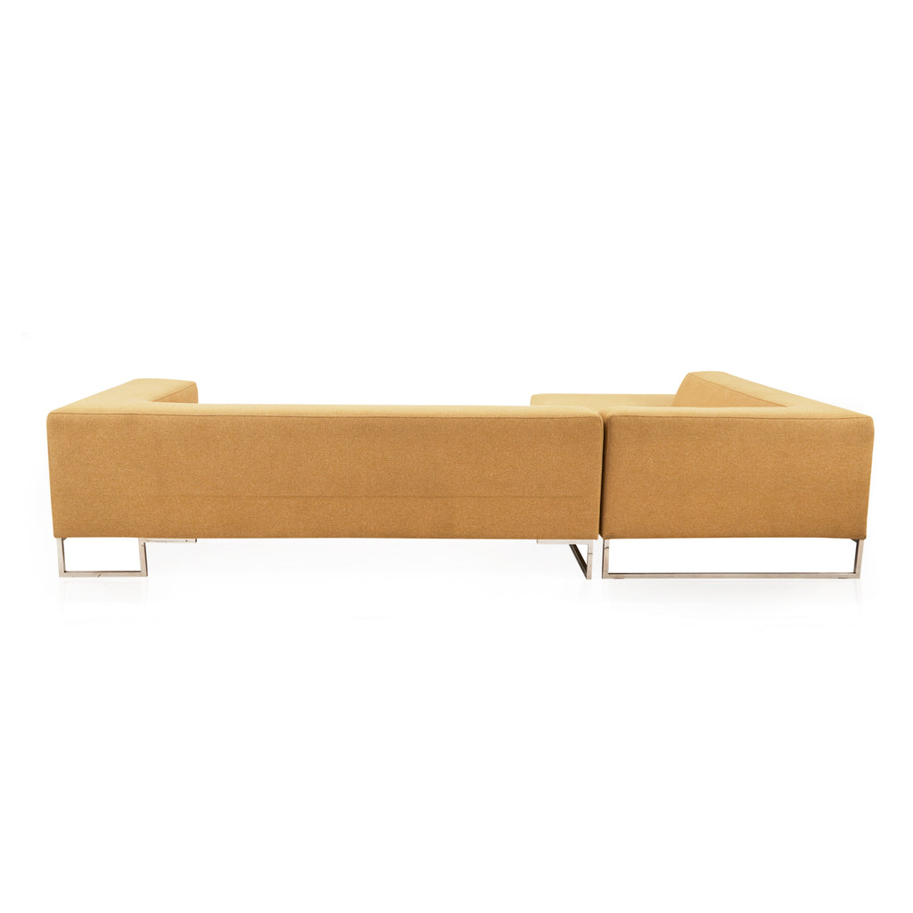 Modern Low Back Sectional Sofa - Muted Yellow