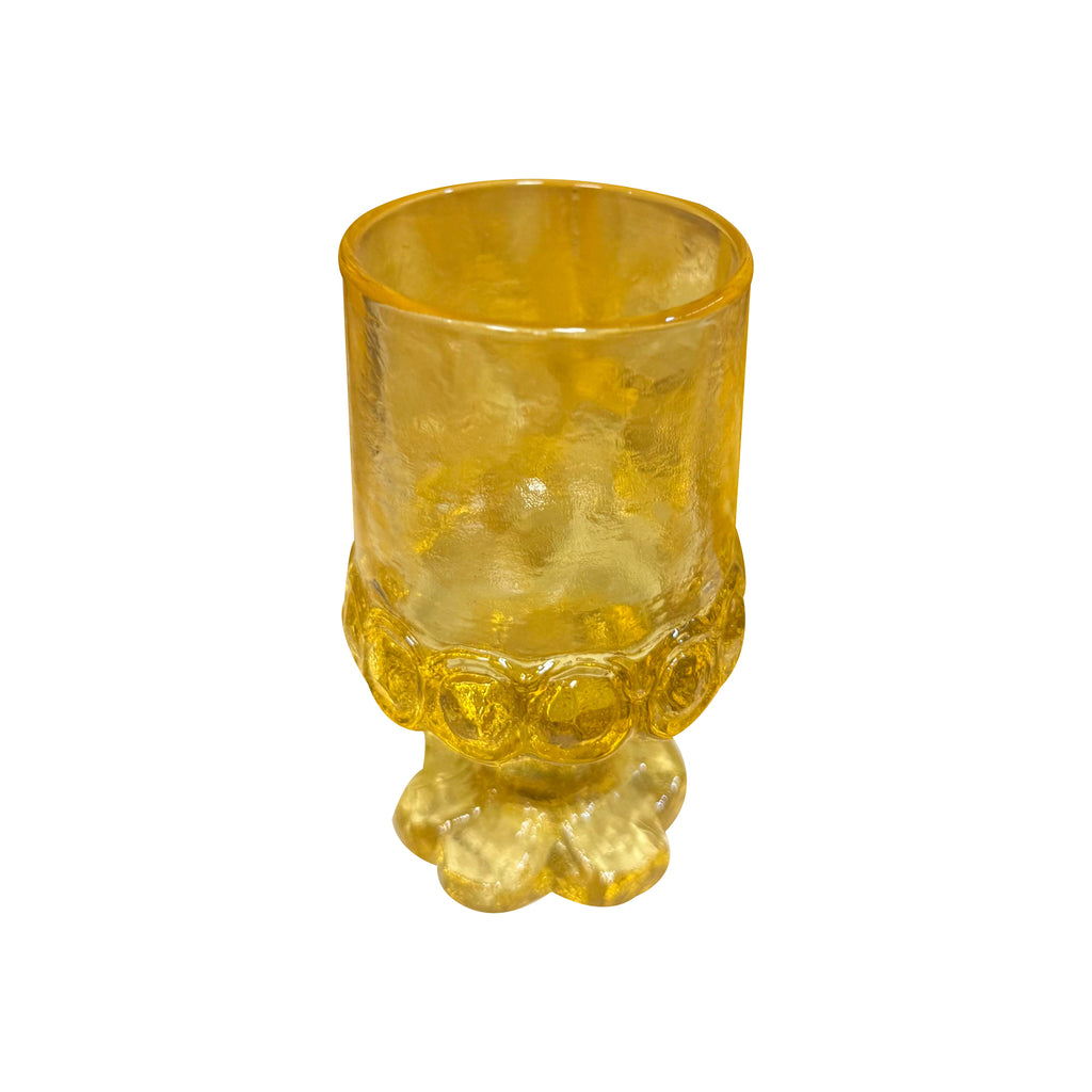 Yellow Short Flower Base Glass