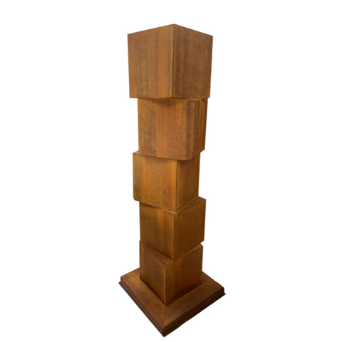 Large Stacked Metal Block Sculpture