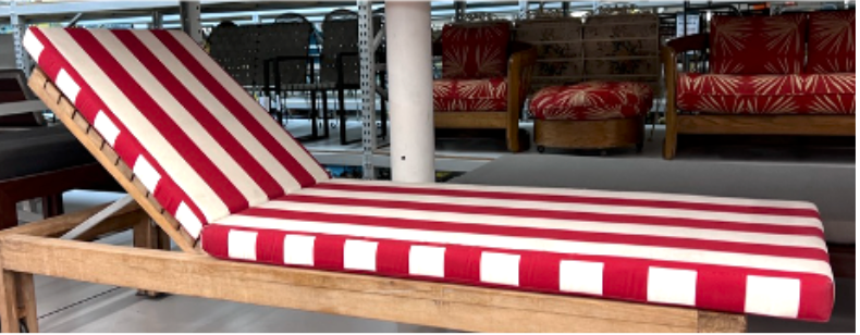 Red Striped Patio Cushion