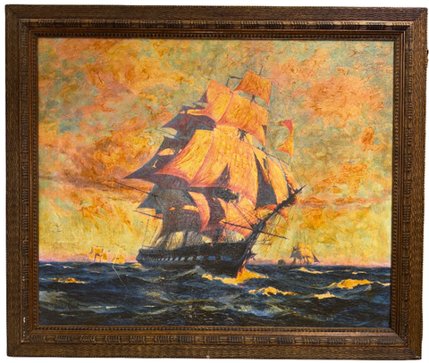 Pirate Ship Oil Painting