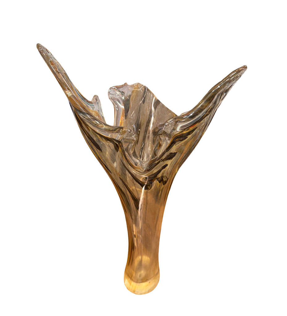 Amber Glass Blown Vase