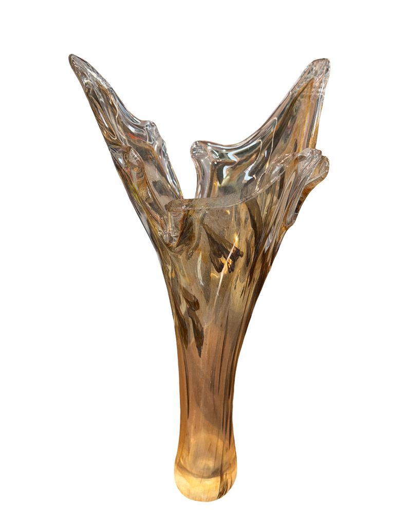 Amber Glass Blown Vase