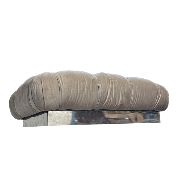 Tufted Grey Bench / Ottoman