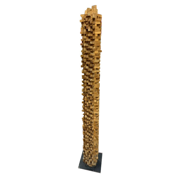 Stacked Small Wooden Blocks Sculpture
