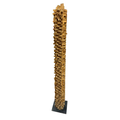Stacked Small Wooden Blocks Sculpture