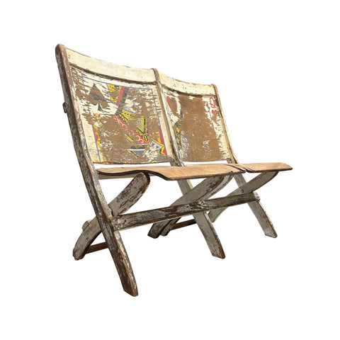 Distressed Playing Card Bench