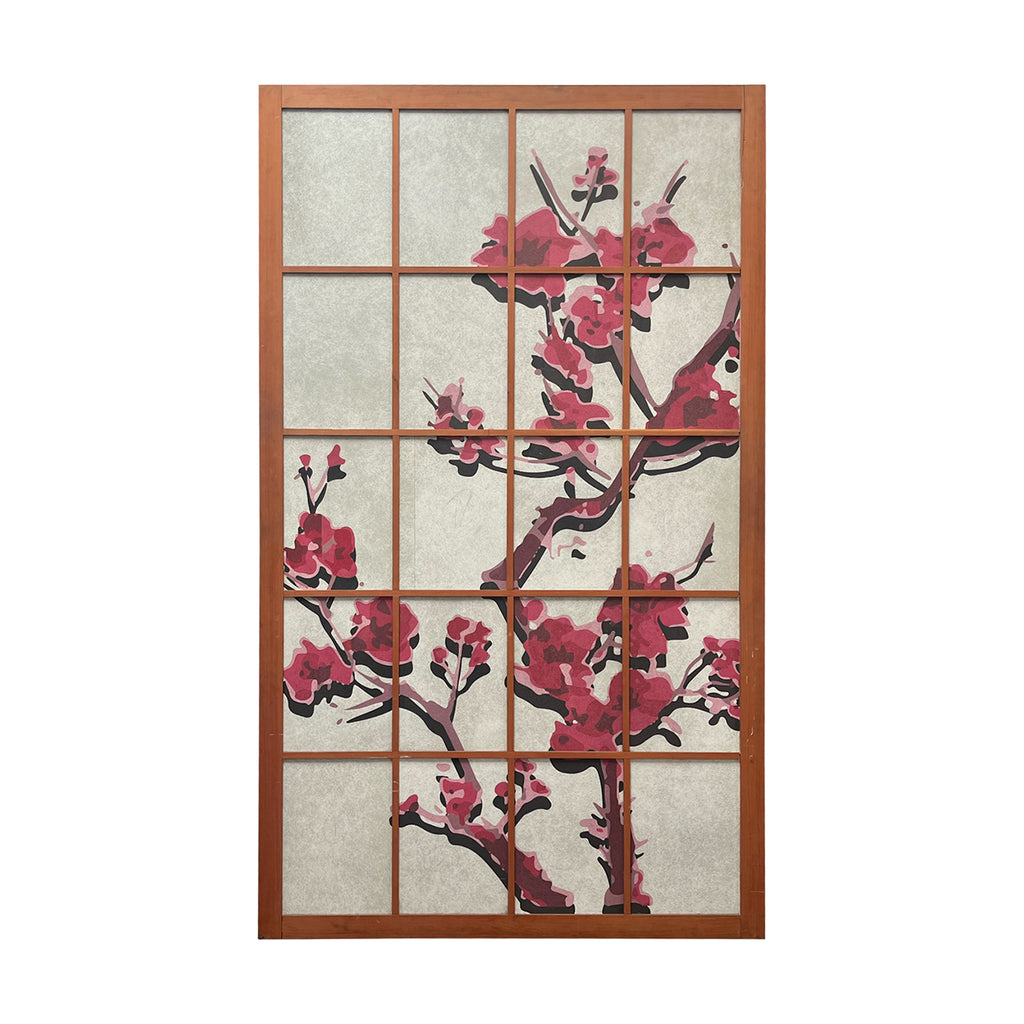 Japanese Cherry Blossom Wood Screen / Divider