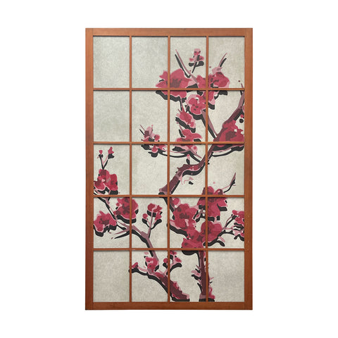 Japanese Cherry Blossom Wood Screen / Divider