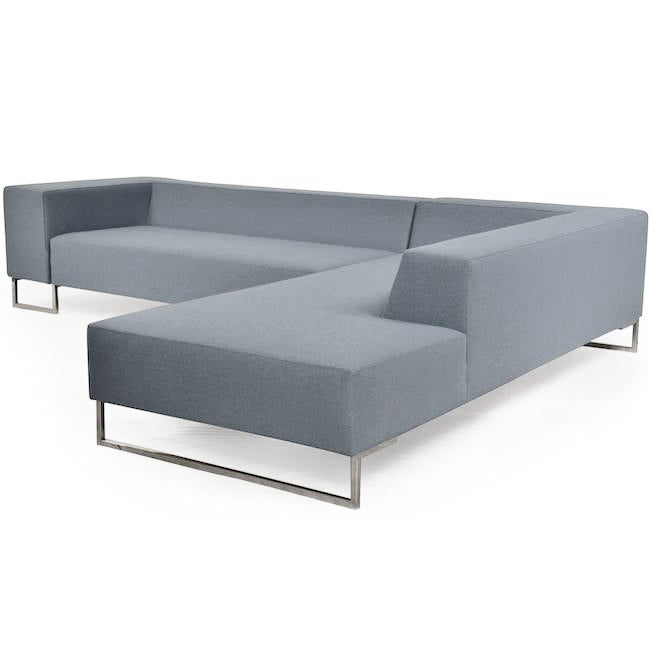 Modern Low Back Sectional - Light Blue / Grey