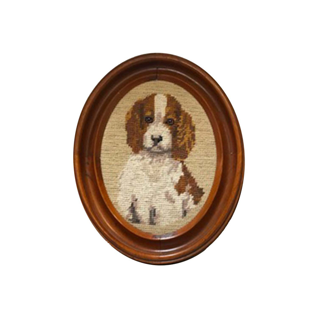 Small Oval Dog Needlepoint Wood Frame (A+D)