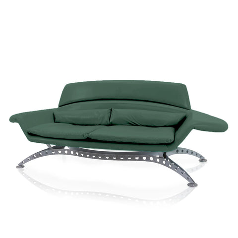 Dark Green Futuristic Leather Couch