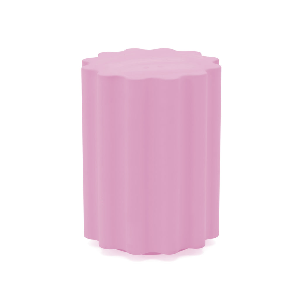 Light Pink Wavy Pedestal Side Table