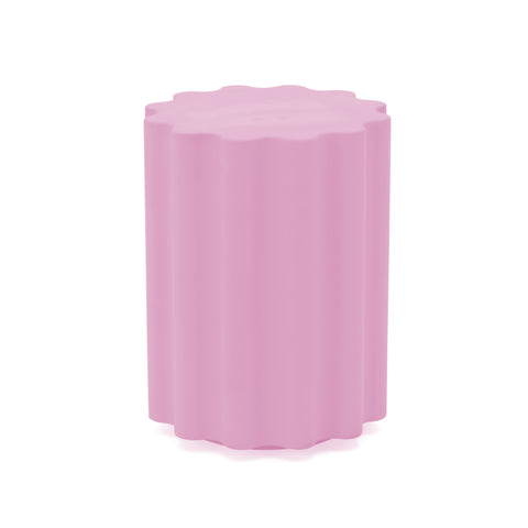 Light Pink Wavy Pedestal Side Table