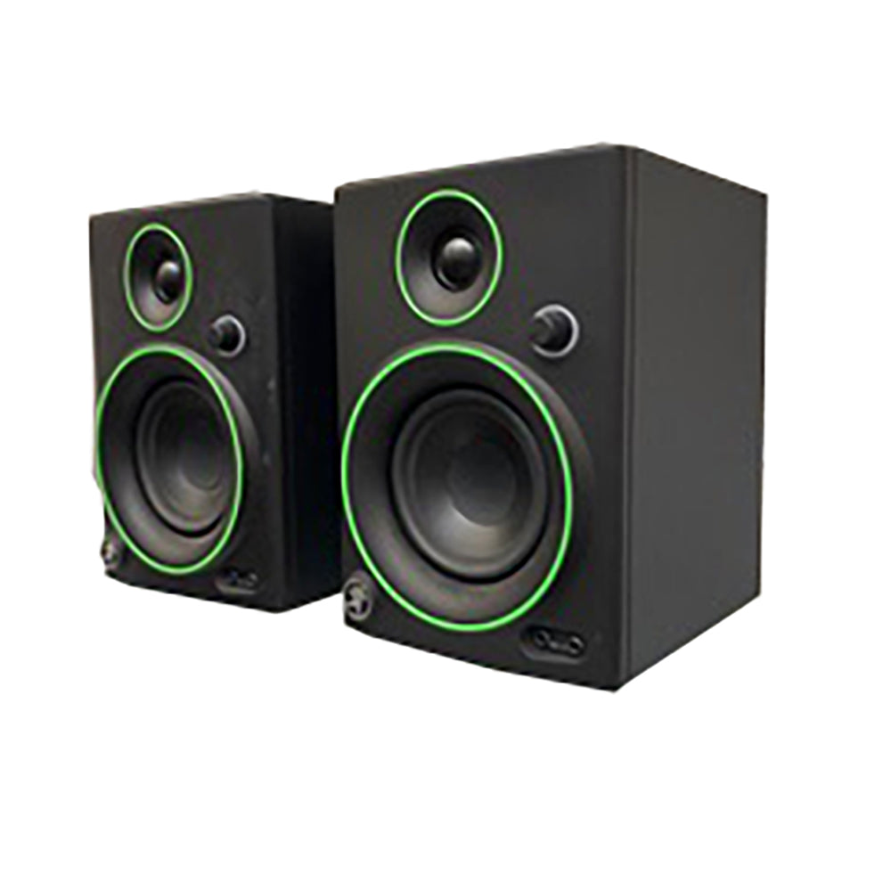 Black Speakers with Green Trim