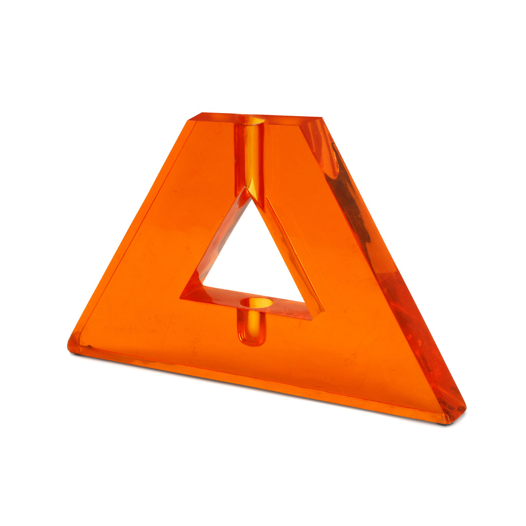 Orange Acrylic Triangle Sculpture