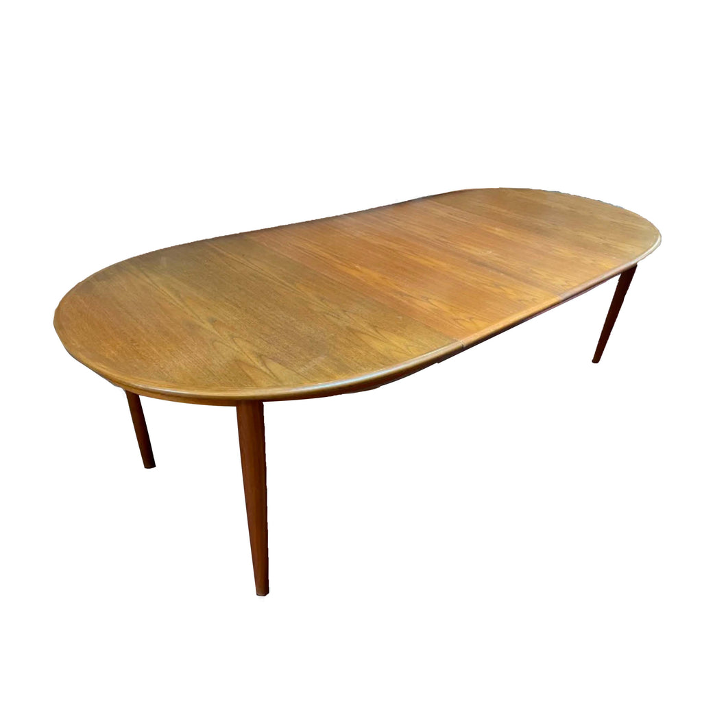 Oval Wood Mid Century Dining Table w/ Leaf