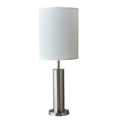 Silver Cylinder Table Lamp