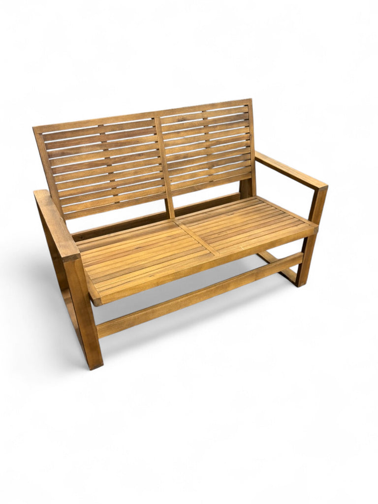 Wood Slatted Teak Bench