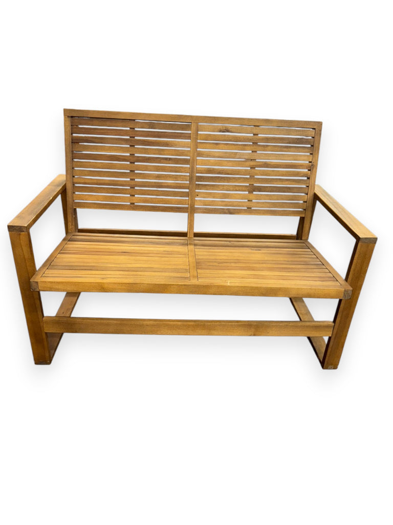 Wood Slatted Teak Bench