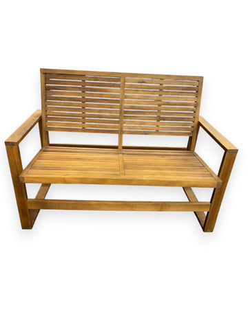 Wood Slatted Teak Bench
