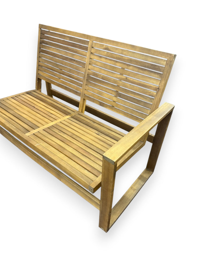 Wood Slatted Teak Bench