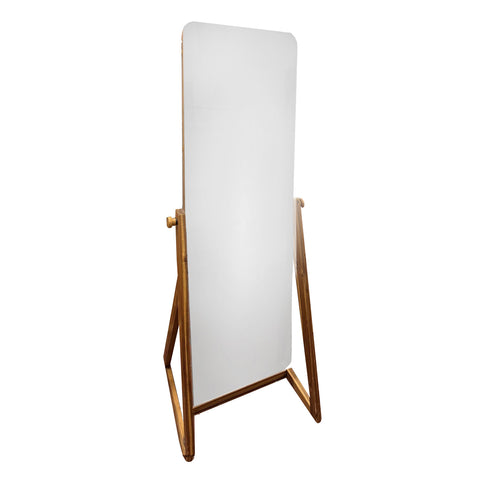 Natural Wood Frame Floor Mirror