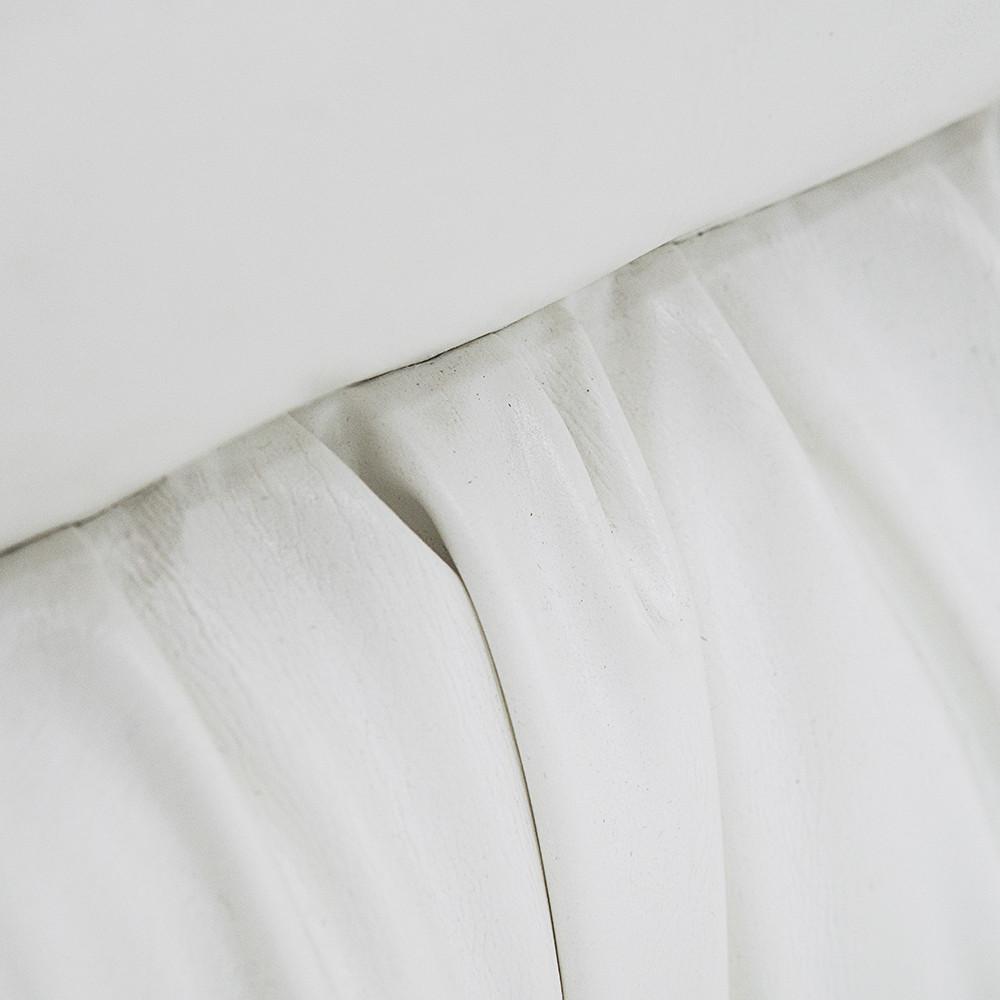 White WAH Vinyl Ottoman