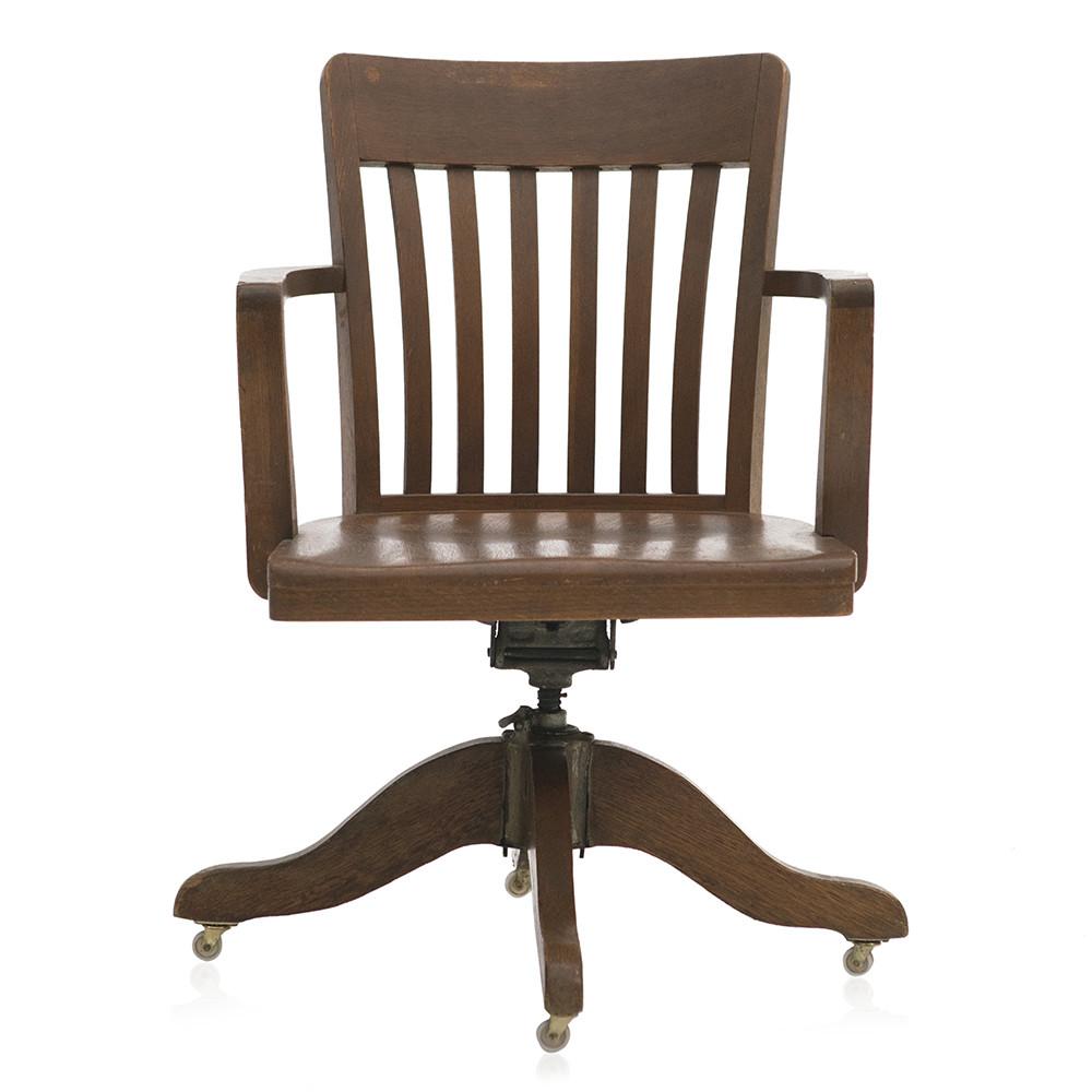 Wood Dark Rolling Office Chair