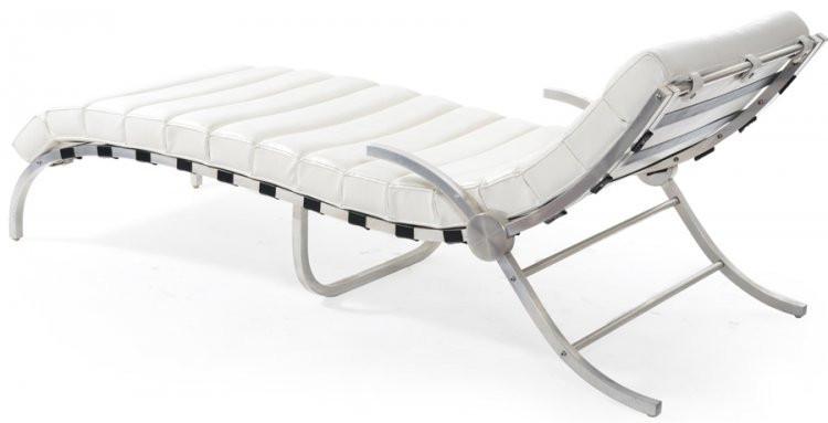 White Segmented Chaise w Metal Frame
